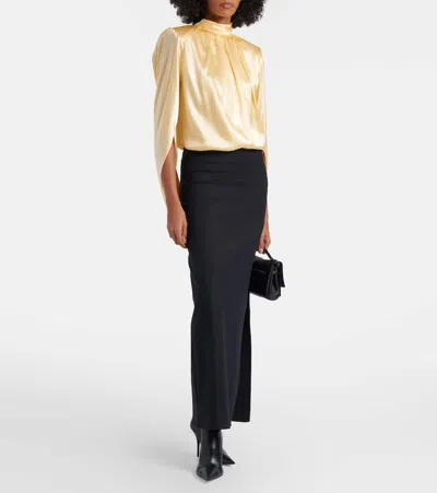 Mugler Structured Top High Neck Pleated Design In Multi