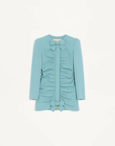 Valentino Light Blue Crispy Light Wool Jacket