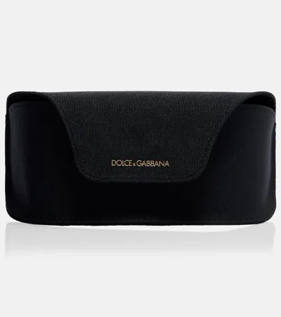 Dolce & Gabbana Embellished Rectangular Sunglasses In Brown