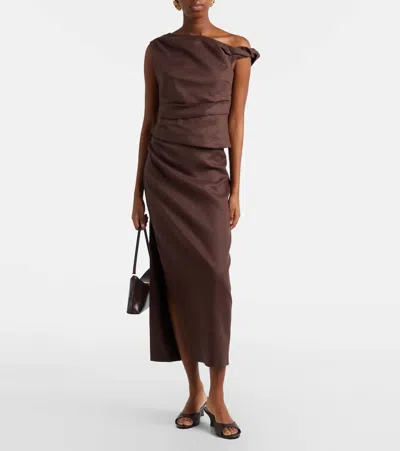 Sir Matheo Midi Skirt In Brown