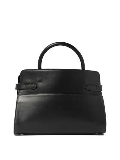 Le Tanneur Emie Medium Handbag In Smooth Leather And Suede In Black