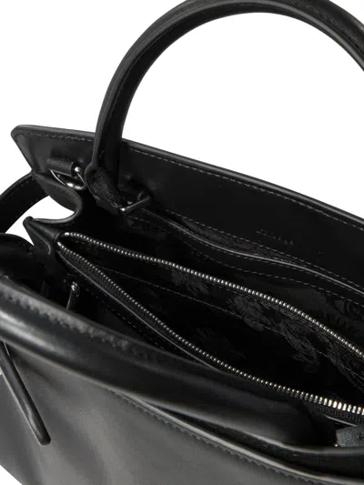 Le Tanneur Emie Medium Handbag In Smooth Leather And Suede In Black
