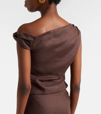 Sir Linen Top In Brown