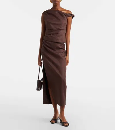 Sir Linen Top In Brown