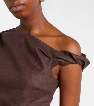 Sir Linen Top In Brown