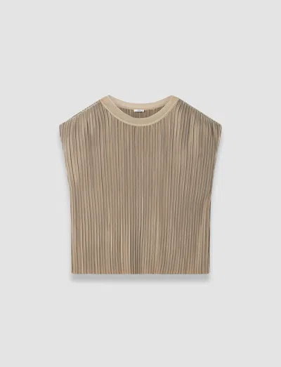 Joseph Womens Powder Cedre Pleated Satin Top In Brown