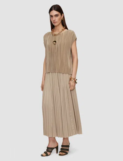 Joseph Womens Powder Cedre Pleated Satin Top In Brown