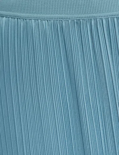 Joseph Rabat Stretch Knit-trimmed Pleated Satin Midi Skirt In Green