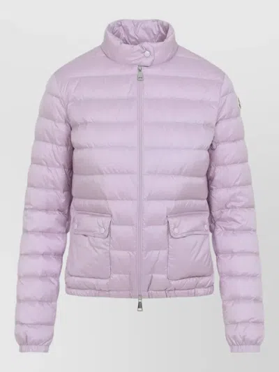Moncler Lans Zip-up Short Padded Jacket In Purple