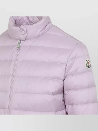 Moncler Lans Zip-up Short Padded Jacket In Purple