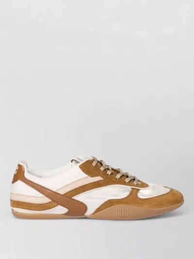Miu Miu Gymnasium Sneakers In Technical Fabric And Suede In Multi