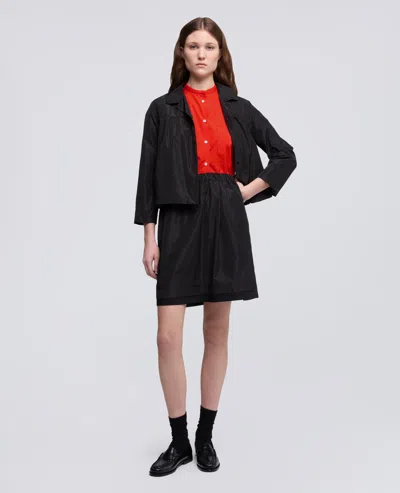 Aspesi Pure Cotton Poplin Shirt With Mandarin Collar In Red