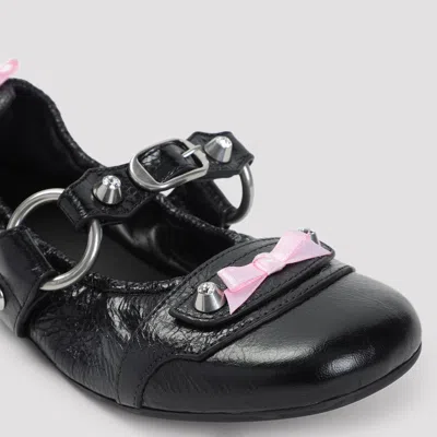 Balenciaga Black Le City Ballet Flats In Animal Print