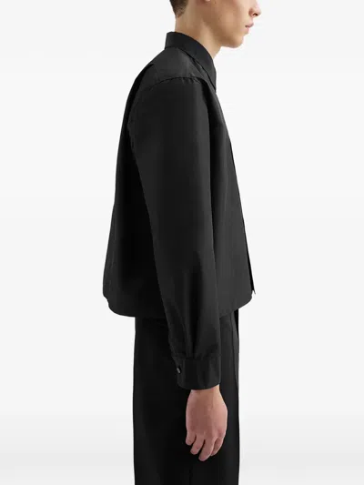 Jil Sander Technical Button Down Shirt Black In Black