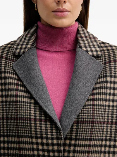 Joseph Ribkoff Checked Collared Coat In Pattern