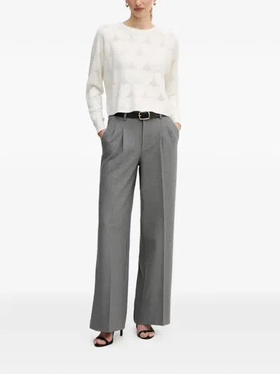 Ouí Heart-pattern Sweater In White