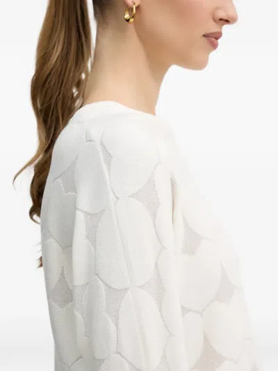 Ouí Heart-pattern Sweater In White