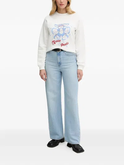 Kenzo Rabbit-print Sweatshirt In White