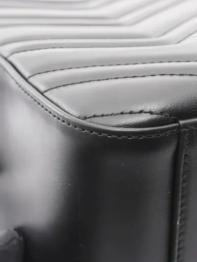 Pre-owned Gucci Gg Marmont Chevron-pattern Backpack In Black