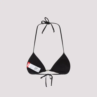 Diesel Triangle Halter Neck Bikini Top With Adjustable Laces In Black