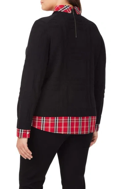 Foxcroft Layered Sweater In Black