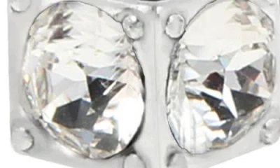 Allsaints Cube Crystal Stud Earrings In Metallic
