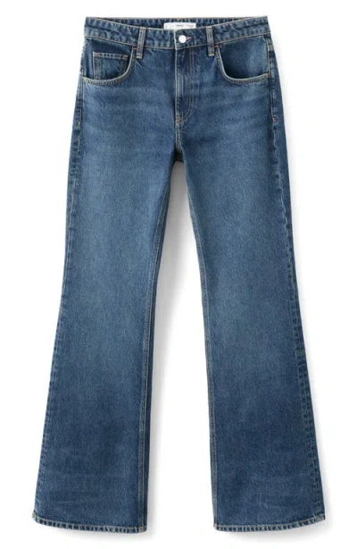 Mango Low Rise Flare Jeans In Blue