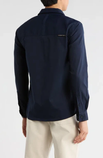 Carbon + Craft Water Resistant Technical Button-up Shirt In Blue