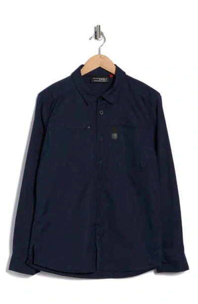 Carbon + Craft Water Resistant Technical Button-up Shirt In Blue