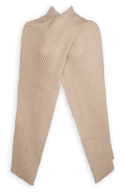 Saachi Drape Rib Wrap In Nude