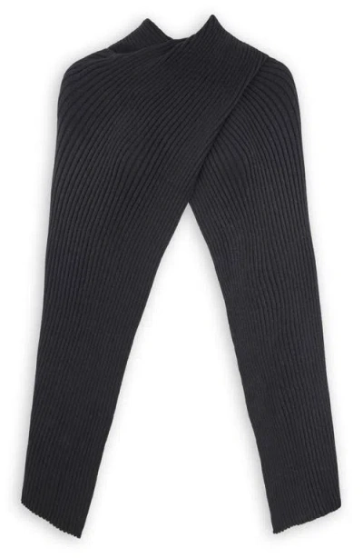 Saachi Drape Rib Wrap In Black