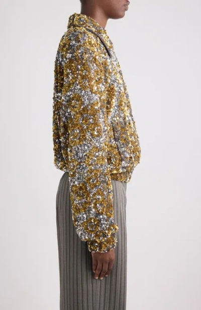 Dries Van Noten Abstract Sequin Jacket In Multi