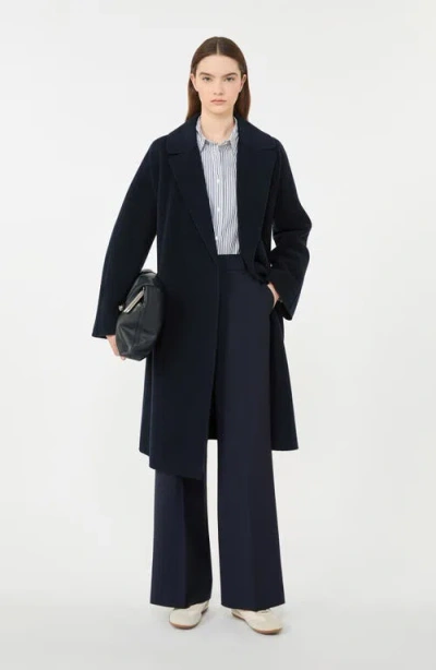 Weekend Max Mara Civada Wool Blend Coat In Blue