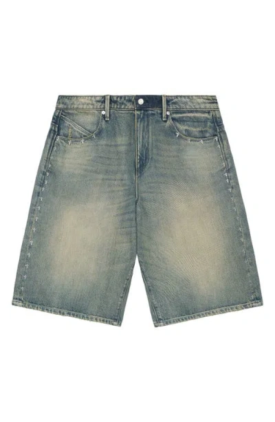 Rta Gustavo Oversize Denim Bermuda Shorts In Blue
