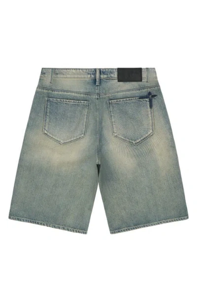 Rta Gustavo Oversize Denim Bermuda Shorts In Blue