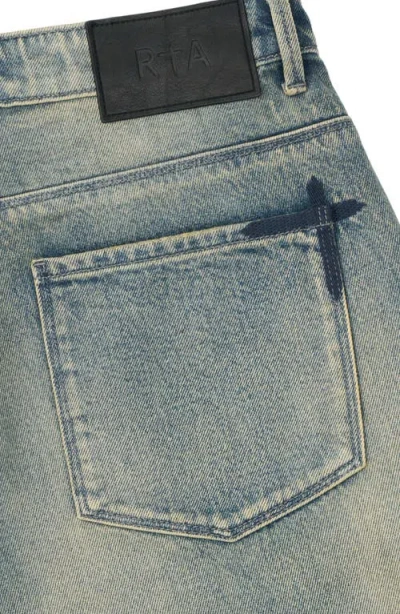 Rta Gustavo Oversize Denim Bermuda Shorts In Blue