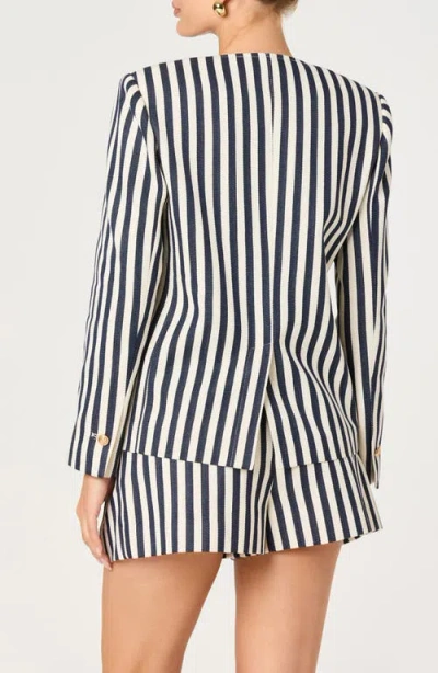 Astr The Label Danae Stripe Denim Jacket In Multi