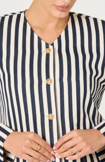 Astr The Label Danae Stripe Denim Jacket In Multi