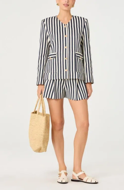 Astr The Label Danae Stripe Denim Jacket In Multi