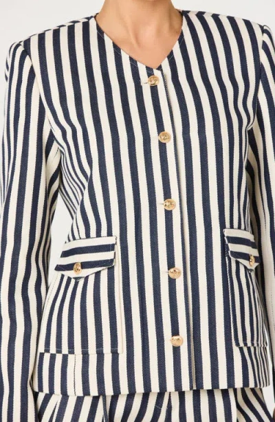 Astr The Label Danae Stripe Denim Jacket In Multi