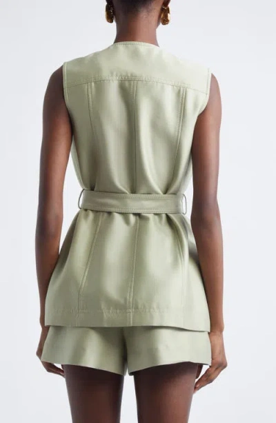 Zimmermann Luna Belted Wool And Silk-blend Vest In Multi