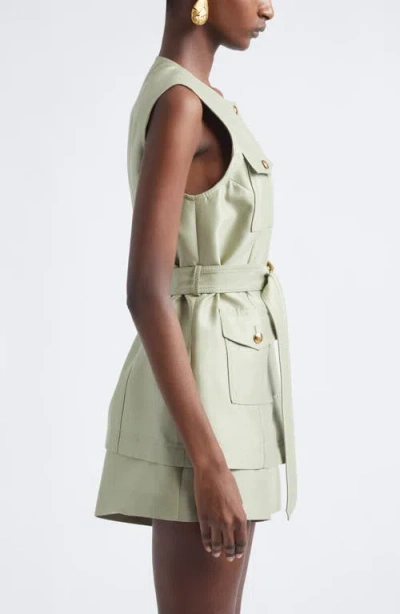 Zimmermann Luna Belted Wool And Silk-blend Vest In Multi