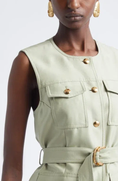 Zimmermann Luna Belted Wool And Silk-blend Vest In Multi