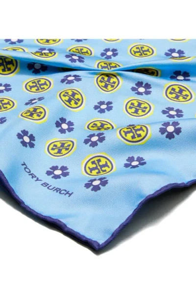 Tory Burch Silk Triangle Scarf In Blue