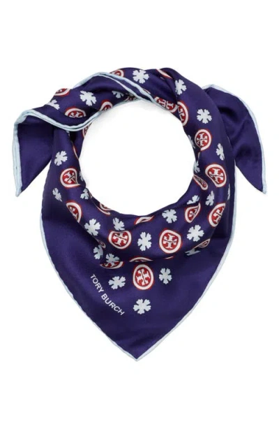 Tory Burch Silk Triangle Scarf In Blue