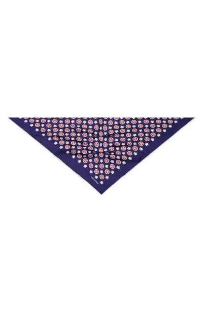 Tory Burch Silk Triangle Scarf In Blue