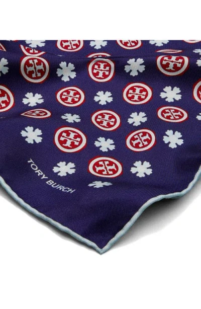 Tory Burch Silk Triangle Scarf In Blue