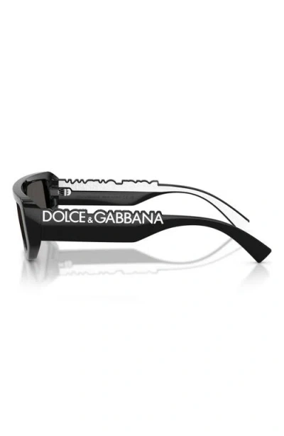 Dolce & Gabbana Rectangular Sunglasses, 56mm In Black