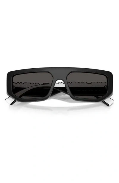 Dolce & Gabbana Rectangular Sunglasses, 56mm In Black
