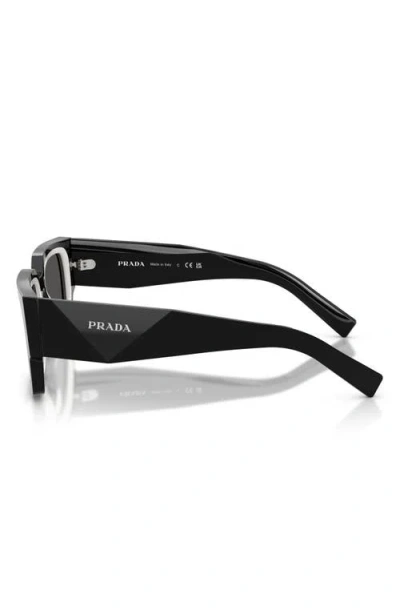 Prada 0pr B17s Rectangular Black Acetate Sunglasses In Black